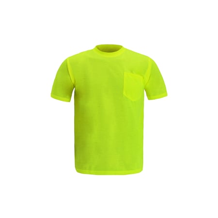 2W International Hi-Vis Short Sleeve T-Shirt, 100% Polyester, Lime, L TS115 L